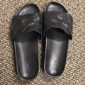 Frye leather slides